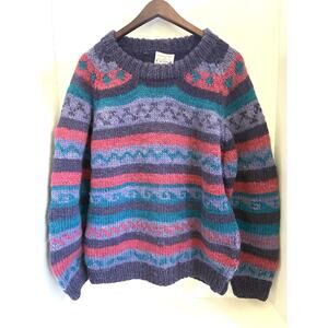Lost Horizons Fair Isle Wool Sweater – Handmade in Nepal (Women’s M, Vintage)